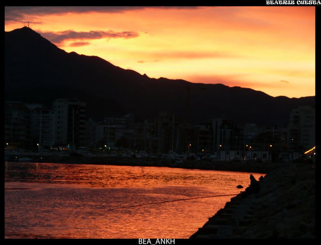 La pescadora en el atardecer