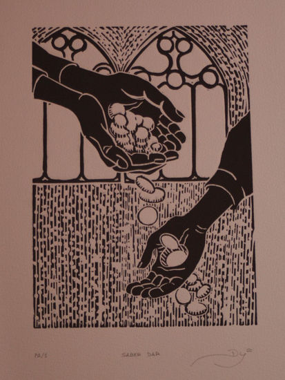 Saber dar Linocut