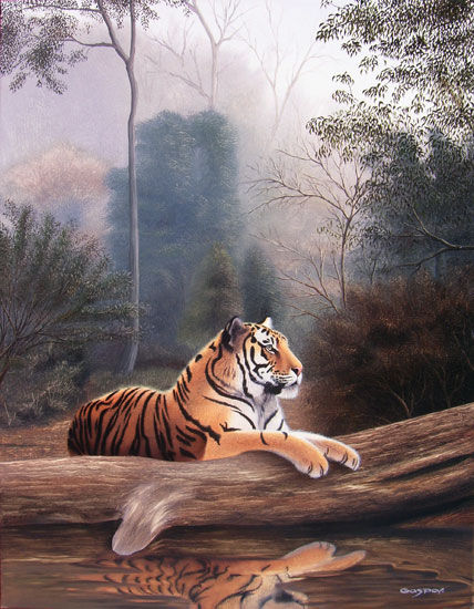 El tigre y sus dominios Oil Canvas Landscaping