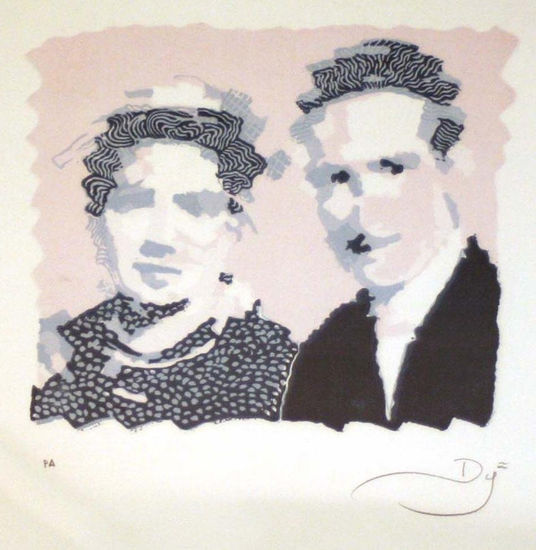 Mis padres Linocut