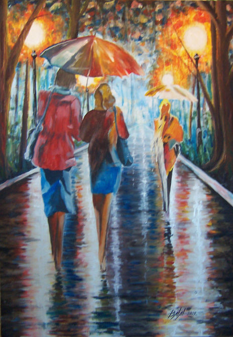 Paseo bajo lluvia