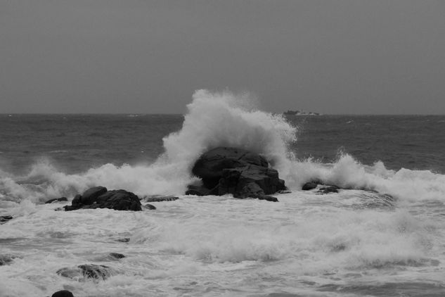 Olas en Calella Nature Black and White (Digital)