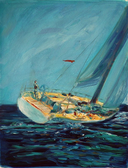 Azul cobalto Oil Paper Marine Painting