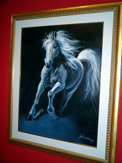 potro al galope Oil Canvas Animals