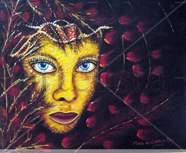 MASCARA VENECIANA con relieves dorados Acrylic Panel Figure Painting