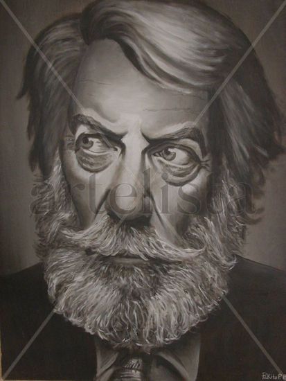 Donald Sutherland Oil Panel Portrait