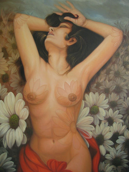 A flor de piel Oil Canvas Nude Paintings