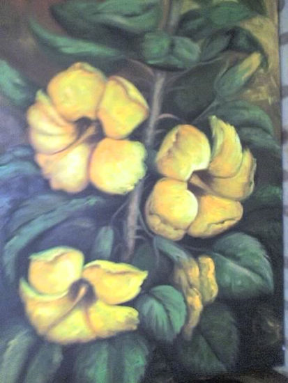 Callenas amarillas Oil Canvas Floral Painting