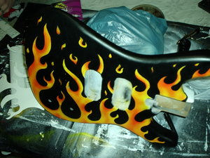 on fire Painting Wooden objects and furniture