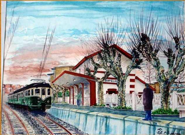 Estación de Sopelana Oil Canvas Landscaping