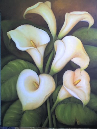 Lirios cala Oil Canvas Floral Painting