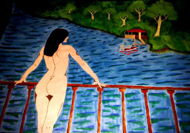 BELLEZA EN EL LAGO DE ZIRAHUEN Acrylic Card Nude Paintings