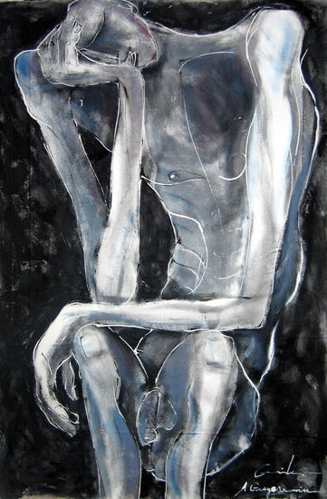 Depresion, sobre Guayasamin Acrylic Canvas Nude Paintings