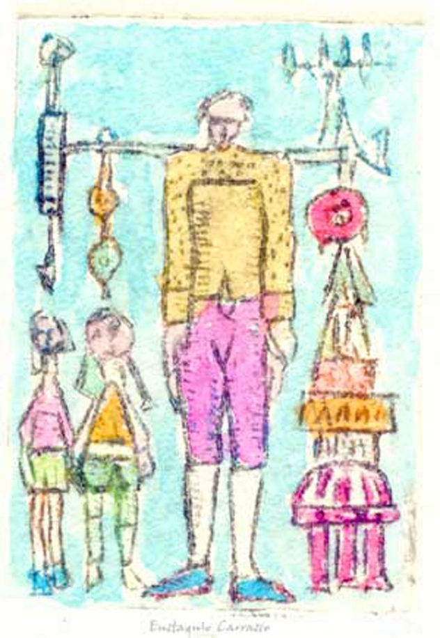 adulto, dos niños y objeto