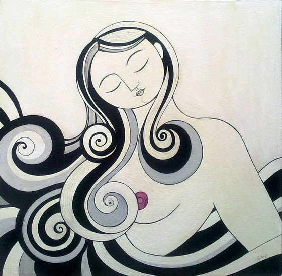 La sensualidad III Acrylic Panel Figure Painting