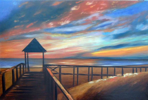 CREPÚSCULO EN CORTADURA Oil Canvas Landscaping