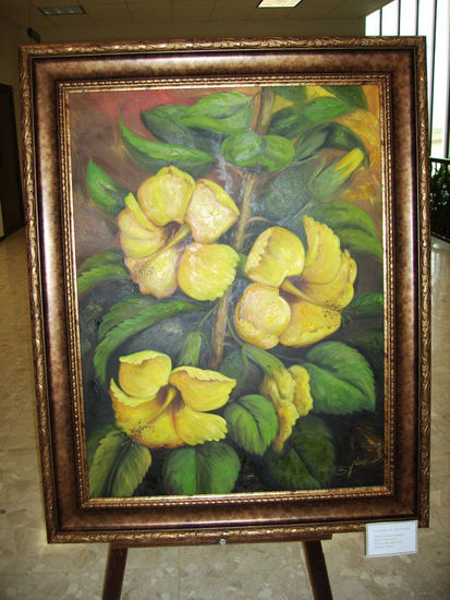 Callenas amarillas Oil Canvas Floral Painting