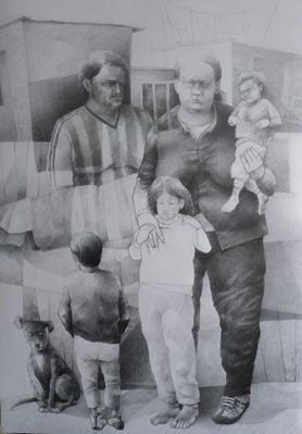 "Los villeros" Charcoal