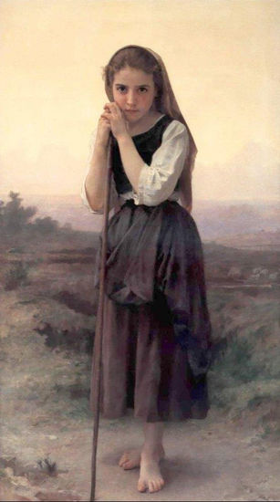 Petite bergere Copia de Bouguereau Óleo Lienzo Figura