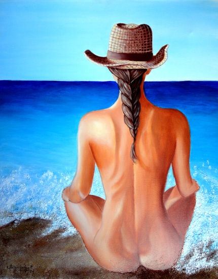 MIRADA AL HORIZONTE Acrylic Canvas Nude Paintings