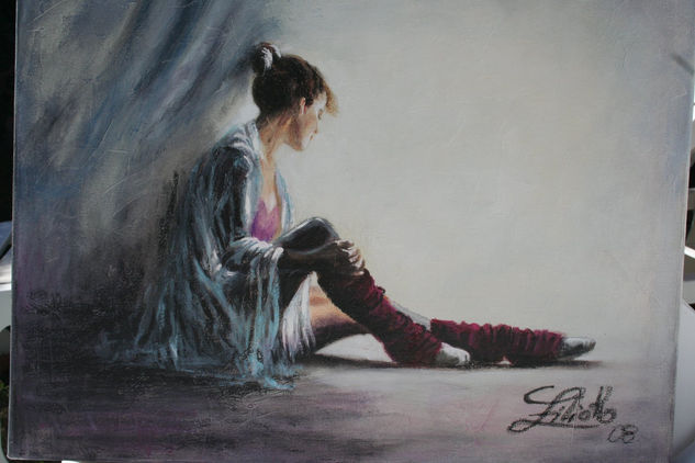 Descanso de la Bailarina Pastel Lienzo Paisaje