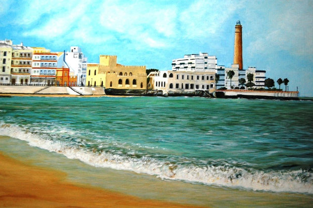 Playa de la Cruz del Mar Oil Canvas Marine Painting