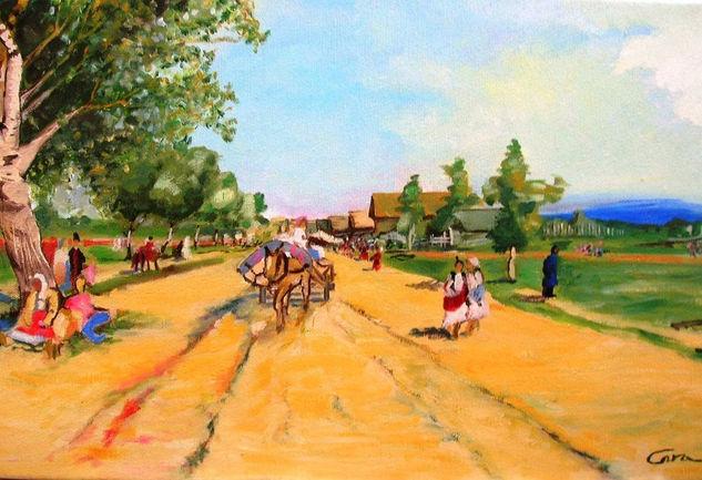 Regreso de la feria (reproducción) Oil Canvas Landscaping