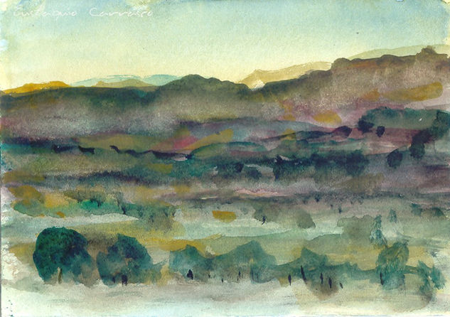 Árboles en el monte Alines Watercolour Card Landscaping