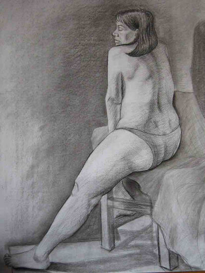 Mujer Pencil (Black) Paper Nude Paintings