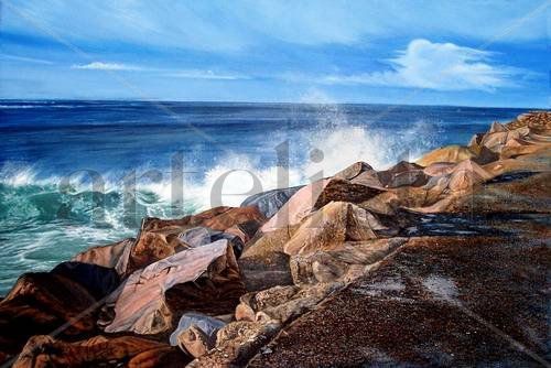 Contra el viento Óleo Lienzo Marina