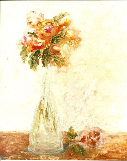 DESPUES DE LA FIESTA Oil Canvas Floral Painting