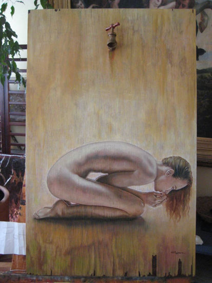 " El alma del universo " Óleo Tabla Desnudos