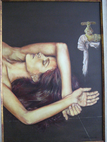 " Sin agua " Oil Canvas Figure Painting