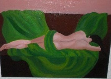 sueño verde Oil Canvas Nude Paintings