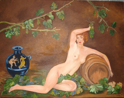Dama con uvas