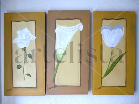 Tríptico de flores