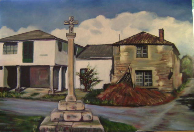 O cruceiro do Lodairo. Oil Canvas Landscaping