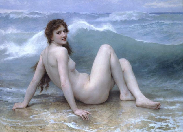 La vague Copia de Bouguereau Óleo Lienzo Figura