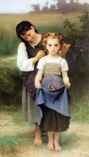 Parure des champs copia de Bouguereau Óleo Lienzo Figura