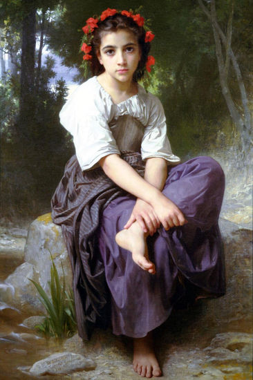 At the Edge of the Brook Copia de Bouguereau Óleo Lienzo Figura