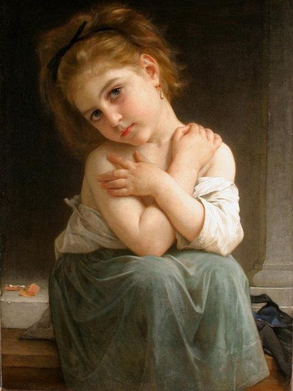 La Frileuse copia de Bouguereau Óleo Lienzo Figura