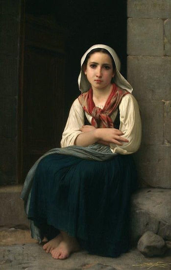 Yvonnette copia de Bouguereau Oil Canvas Figure Painting