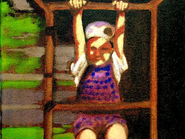 niño jugando Oil Canvas Portrait