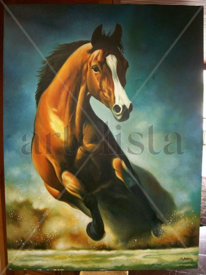 Caballo en Libertad Oil Canvas Animals