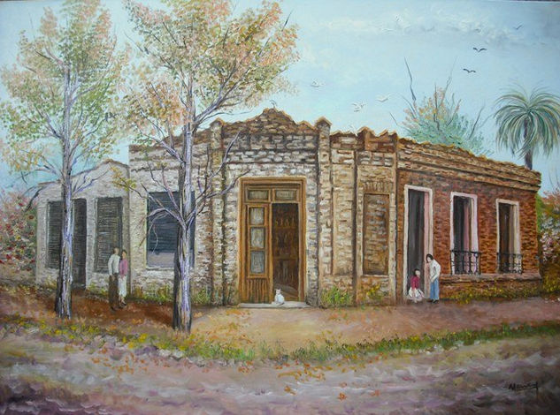 "La esquina" Óleo Lienzo Paisaje