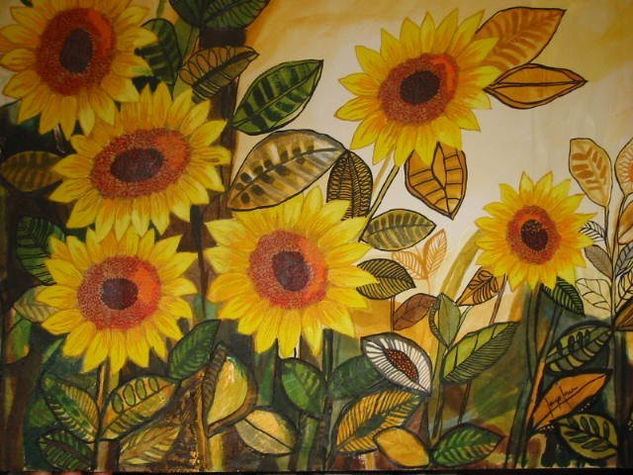 Girasoles Oil Canvas Floral Painting