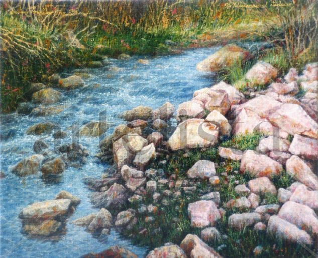 Rio valdeazogues al atardecer Oil Canvas Landscaping