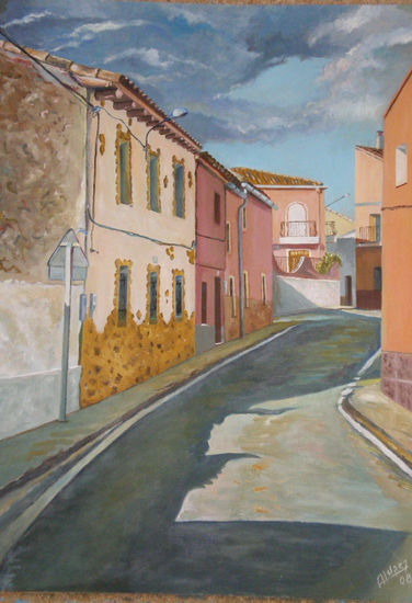 CALLE PRINCIPAL Oil Panel Landscaping