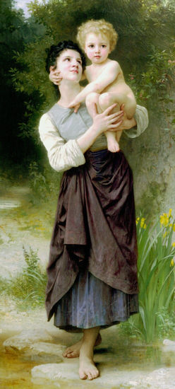 Sister and brother copia de Bouguereau Óleo Lienzo Figura