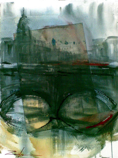 COMPOSICION Media Mixta Papel Paisaje